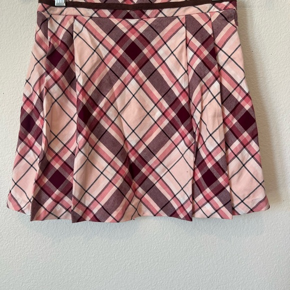 Janie and Jack Pink Plaid Pleated Skater Kilt Equestrian Detail Skirt NWT 10 - Picture 6 of 10
